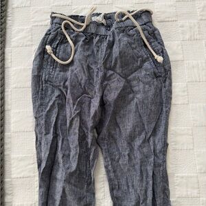 C&C California Charcoal Linen Joggers with Drawstring